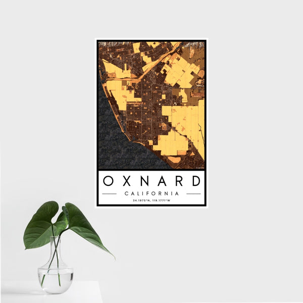 Oxnard - California Map Print in Ember