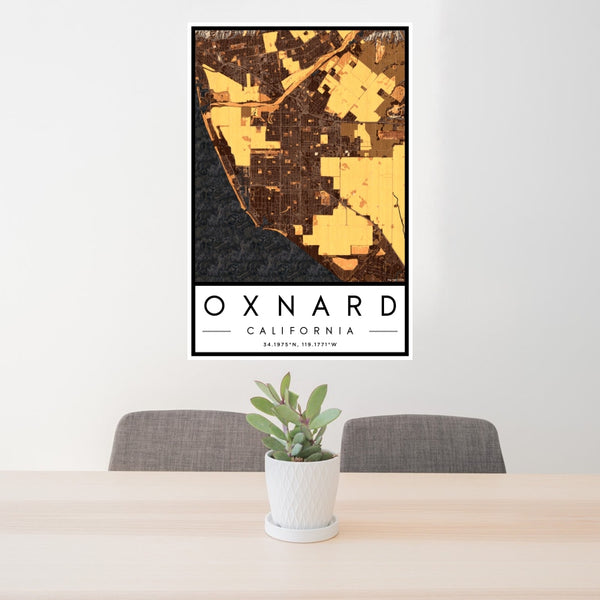 Oxnard - California Map Print in Ember