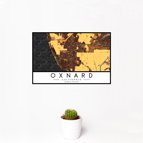 Oxnard - California Map Print in Ember