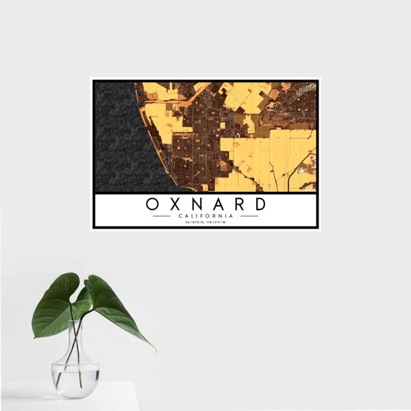 Oxnard - California Map Print in Ember