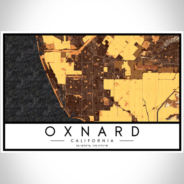 Oxnard - California Map Print in Ember