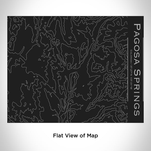 Rendered View of Pagosa Springs Colorado Map Engraving on 20oz Stainless Steel Insulated Bottle with Bamboo Top in Black