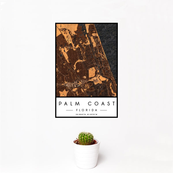 Palm Coast - Florida Map Print in Ember
