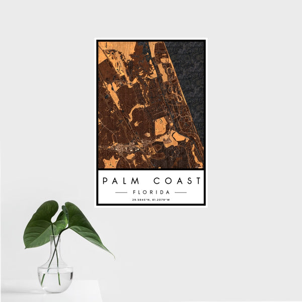 Palm Coast - Florida Map Print in Ember