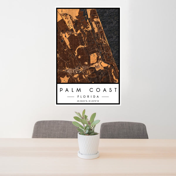 Palm Coast - Florida Map Print in Ember