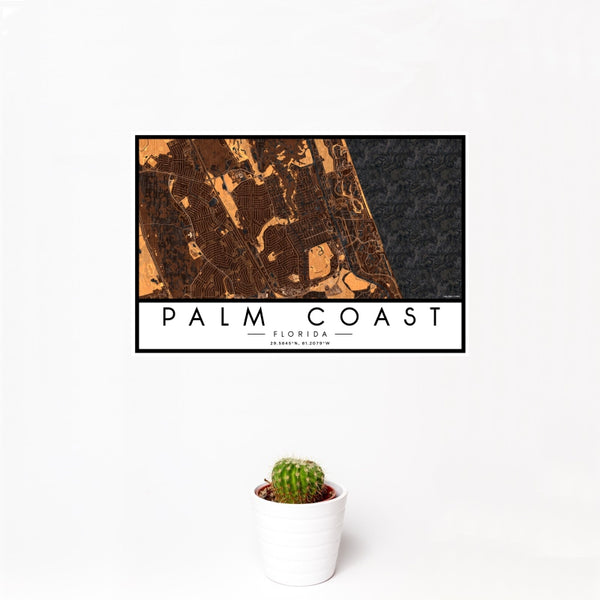 Palm Coast - Florida Map Print in Ember