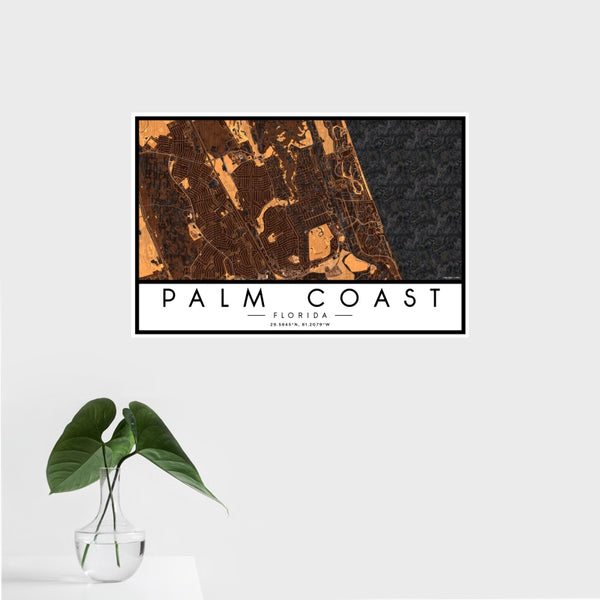 Palm Coast - Florida Map Print in Ember