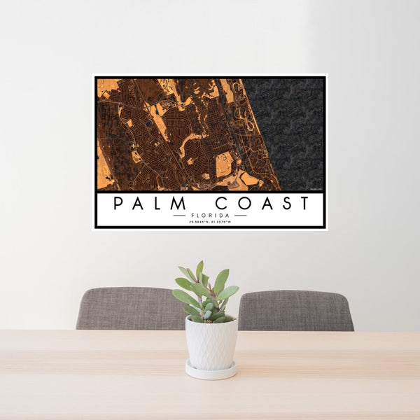 Palm Coast - Florida Map Print in Ember