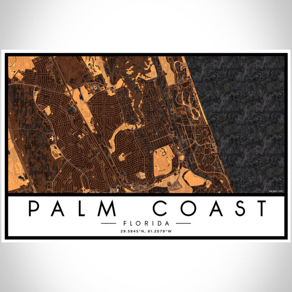 Palm Coast - Florida Map Print in Ember