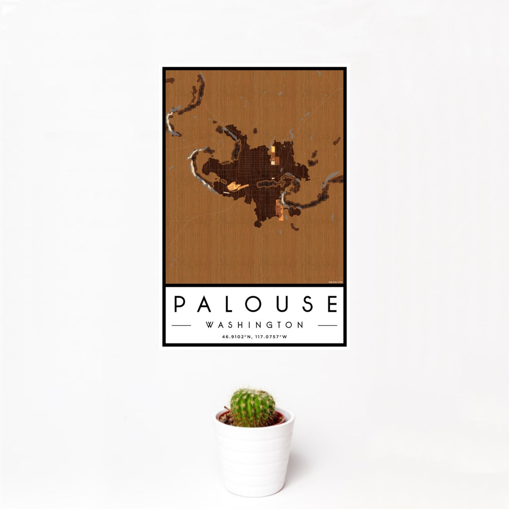 Palouse - Washington Map Print in Ember