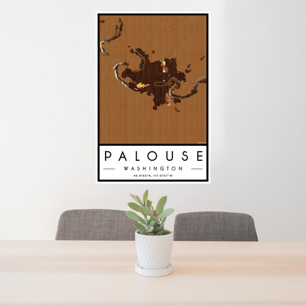 Palouse - Washington Map Print in Ember