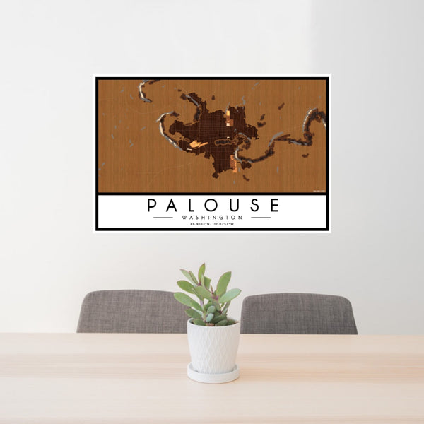 Palouse - Washington Map Print in Ember