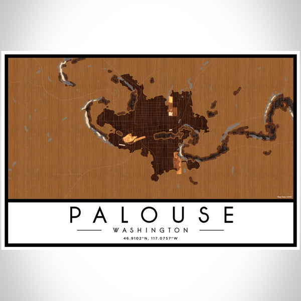 Palouse - Washington Map Print in Ember