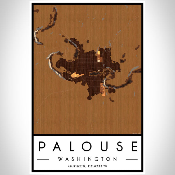 Palouse - Washington Map Print in Ember