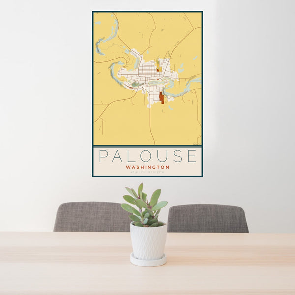 Palouse - Washington Map Print in Woodblock
