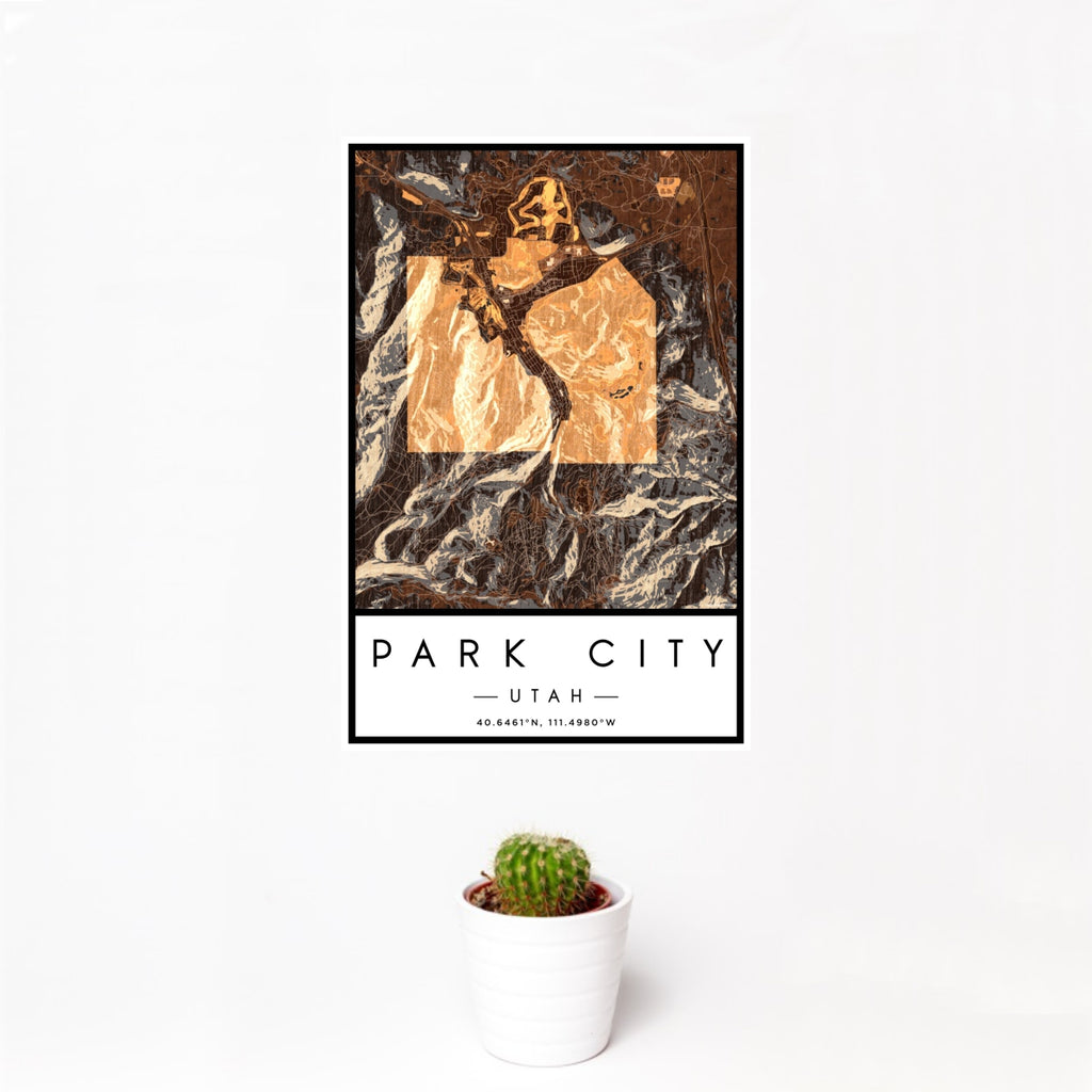 Park City - Utah Map Print in Ember