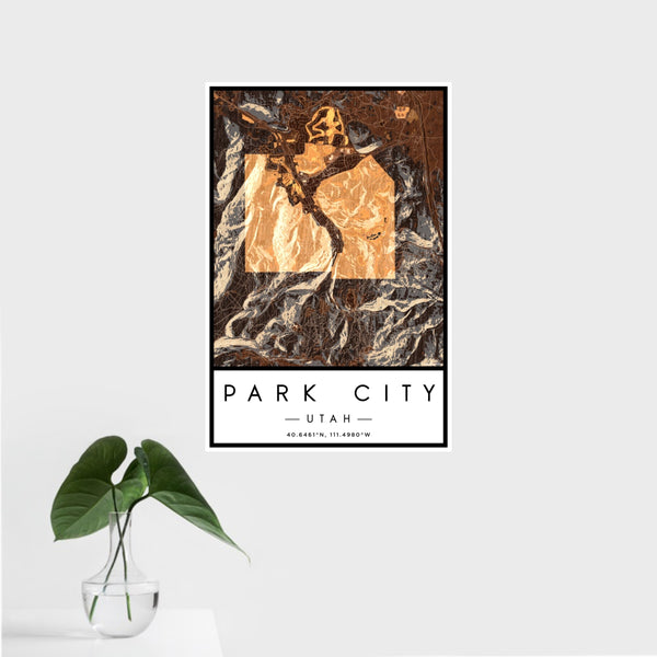 Park City - Utah Map Print in Ember
