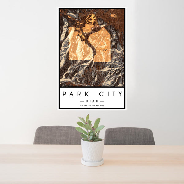 Park City - Utah Map Print in Ember