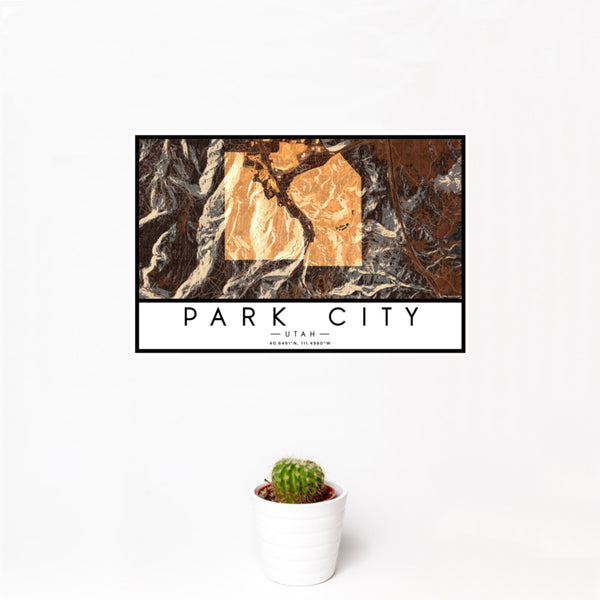 Park City - Utah Map Print in Ember