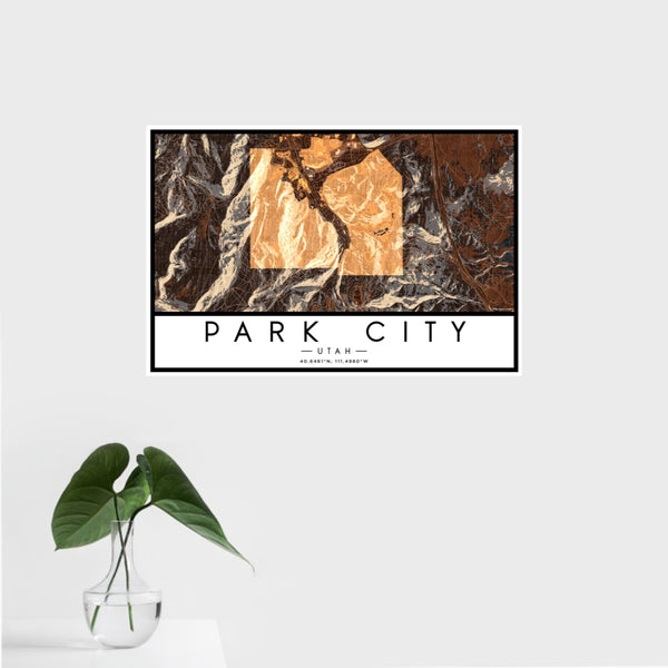 Park City - Utah Map Print in Ember