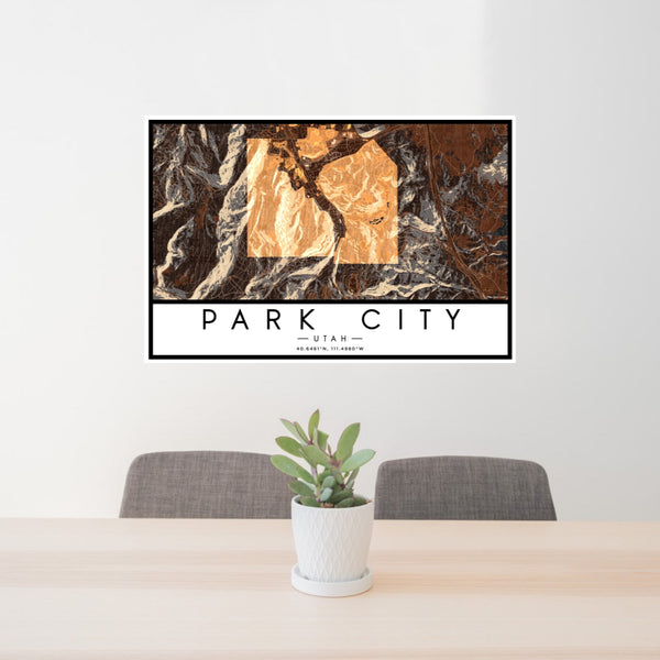 Park City - Utah Map Print in Ember