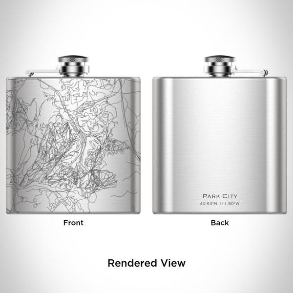 Park City - Utah Map Hip Flask