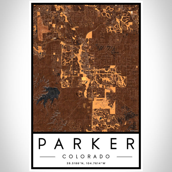 Parker - Colorado Map Print in Ember