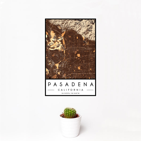 Pasadena - California Map Print in Ember