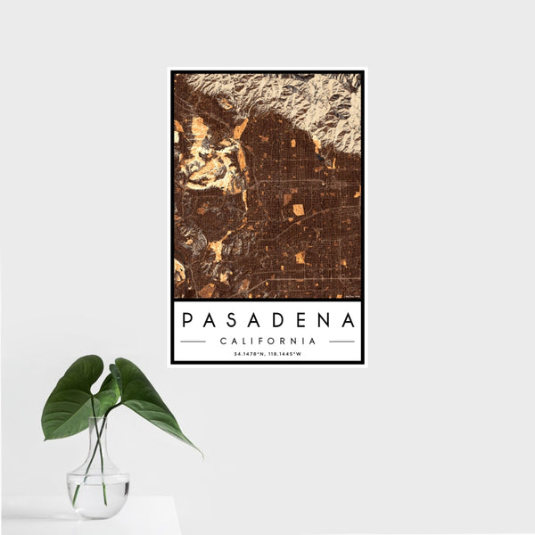 Pasadena - California Map Print in Ember