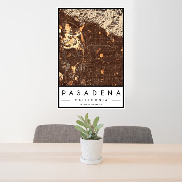 Pasadena - California Map Print in Ember