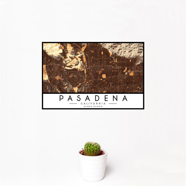 Pasadena - California Map Print in Ember