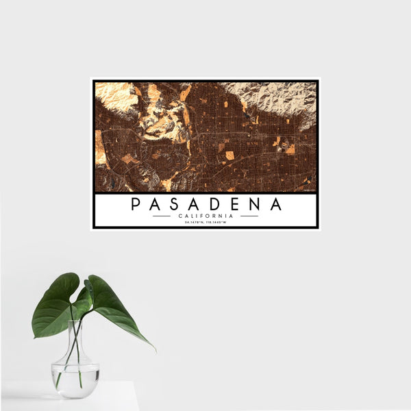 Pasadena - California Map Print in Ember