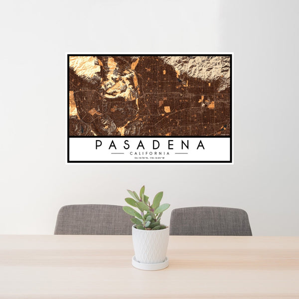 Pasadena - California Map Print in Ember