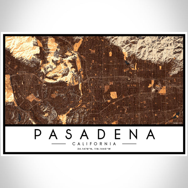 Pasadena - California Map Print in Ember