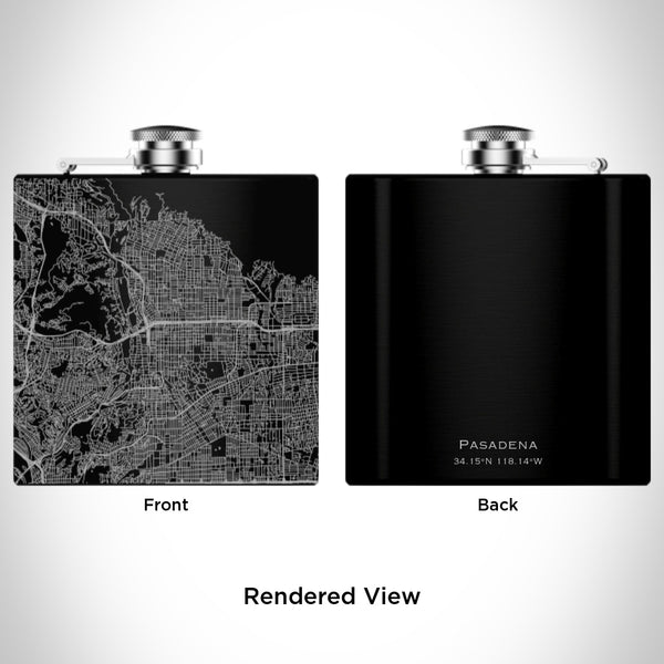Pasadena - California Map Hip Flask in Matte Black