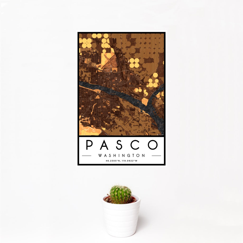 Pasco - Washington Map Print in Ember