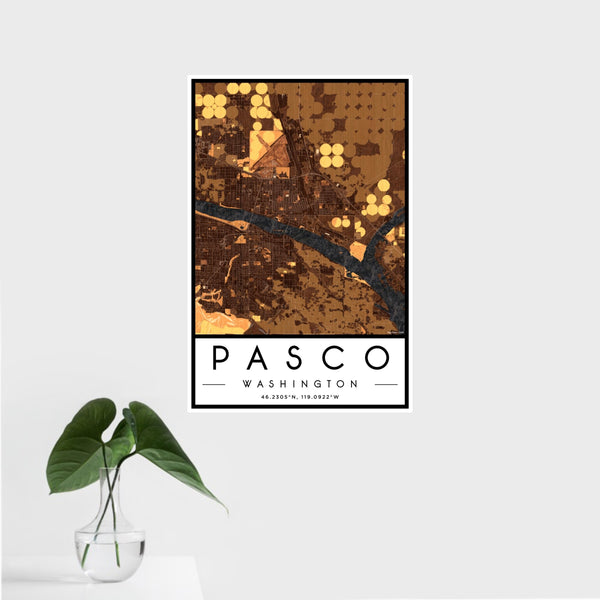 Pasco - Washington Map Print in Ember