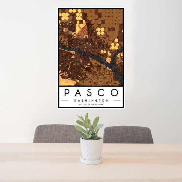 Pasco - Washington Map Print in Ember