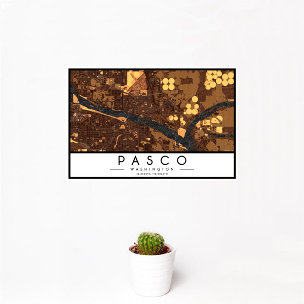 Pasco - Washington Map Print in Ember