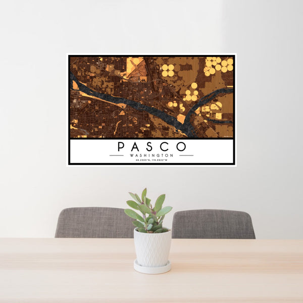 Pasco - Washington Map Print in Ember