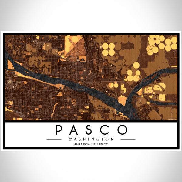 Pasco - Washington Map Print in Ember