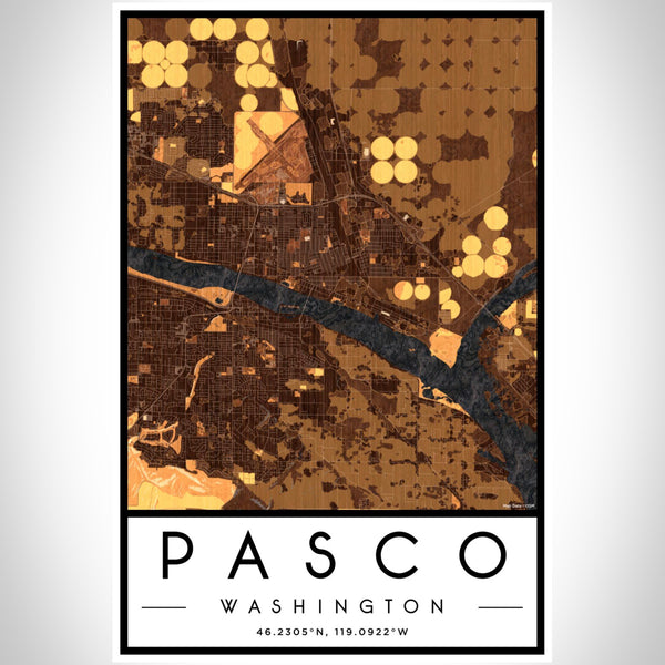 Pasco - Washington Map Print in Ember