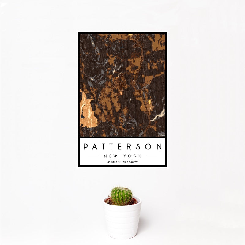 Patterson - New York Map Print in Ember
