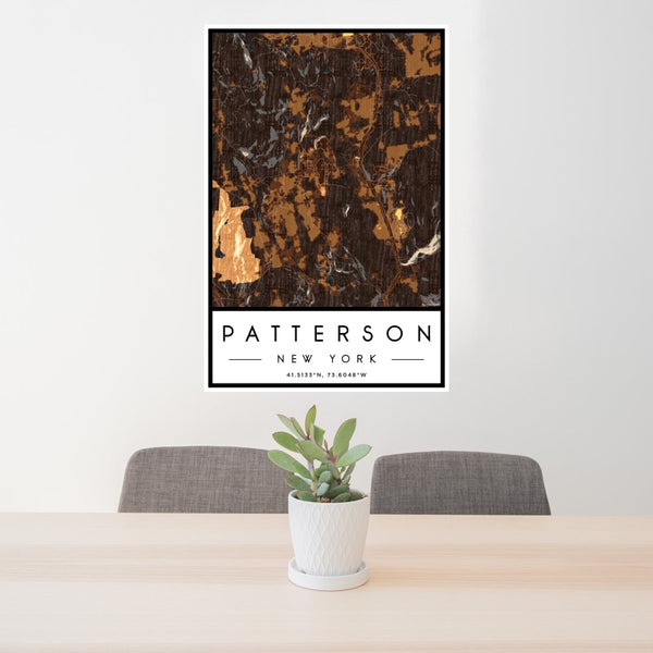 Patterson - New York Map Print in Ember