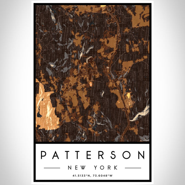 Patterson - New York Map Print in Ember