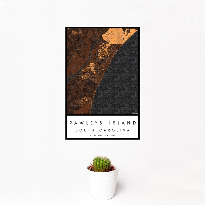 Pawleys Island - South Carolina Map Print in Ember