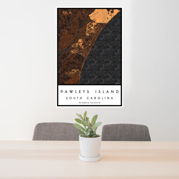 Pawleys Island - South Carolina Map Print in Ember