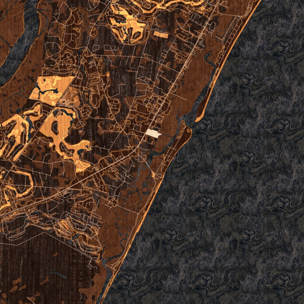 Pawleys Island - South Carolina Map Print in Ember