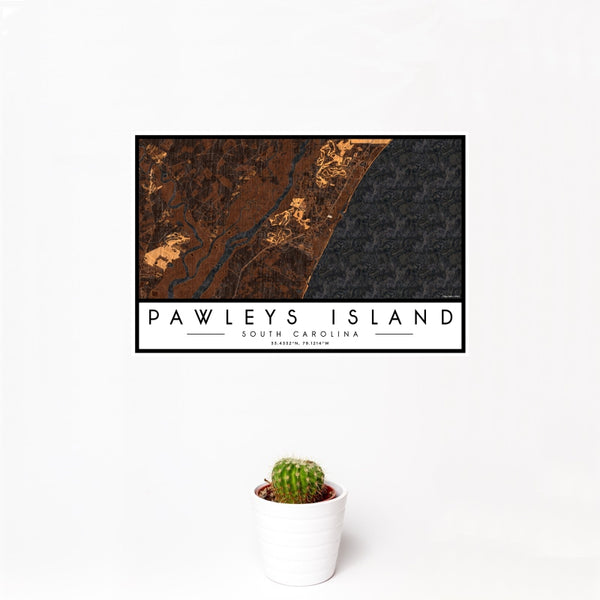 Pawleys Island - South Carolina Map Print in Ember