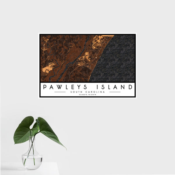 Pawleys Island - South Carolina Map Print in Ember